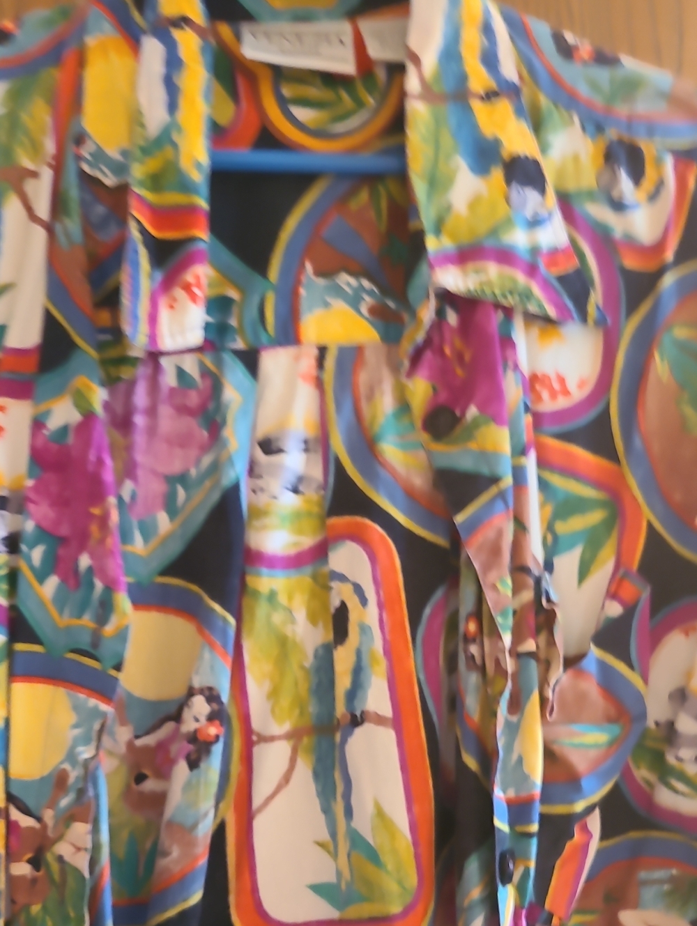 Colorful Printed Women's Multicolor Button Front Shirt